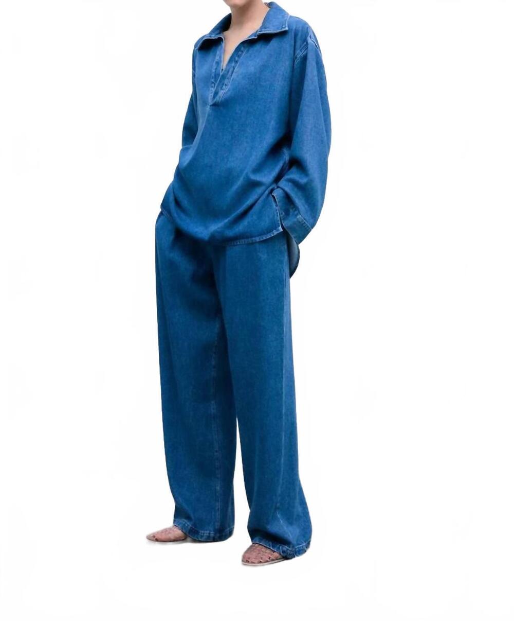 NEW THE NEW SOCIETY tencel pants in mid denim
